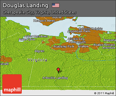 Physical Panoramic Map of Douglas Landing