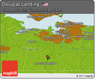 Physical Panoramic Map of Douglas Landing
