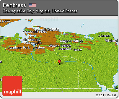 Physical Panoramic Map of Fentress