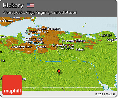 Physical Panoramic Map of Hickory