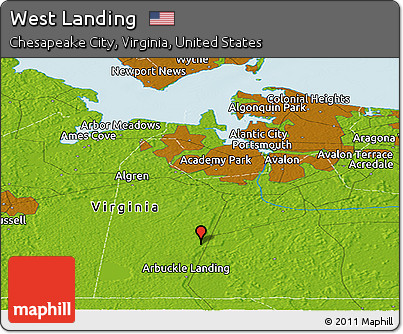 Physical Panoramic Map of West Landing