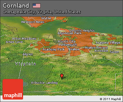Satellite Panoramic Map of Cornland