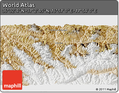 Satellite 3D Map of the Area around 36° 47' 25" N, 77° 25' 30" E