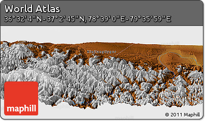 Physical Panoramic Map of the Area around 36° 47' 25" N, 79° 7' 30" E