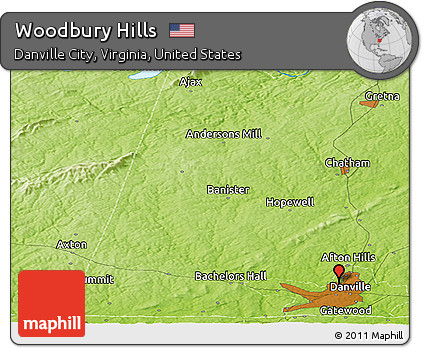 Physical Panoramic Map of Woodbury Hills