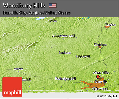 Physical Panoramic Map of Woodbury Hills