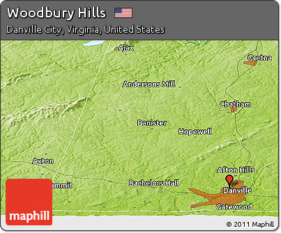 Physical Panoramic Map of Woodbury Hills