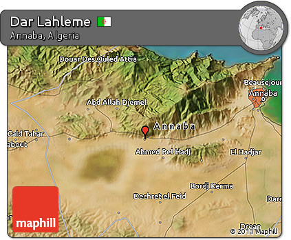 Satellite 3D Map of Dar Lahleme