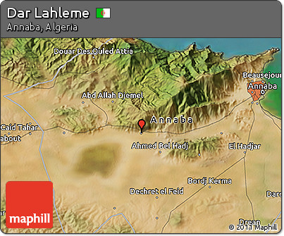 Satellite 3D Map of Dar Lahleme