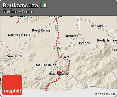 Shaded Relief 3D Map of Boukamouza