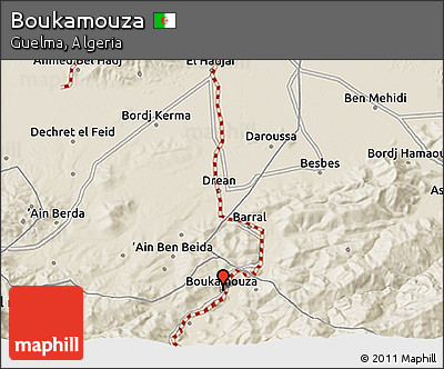 Shaded Relief 3D Map of Boukamouza