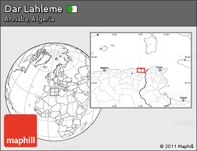 Blank Location Map of Dar Lahleme