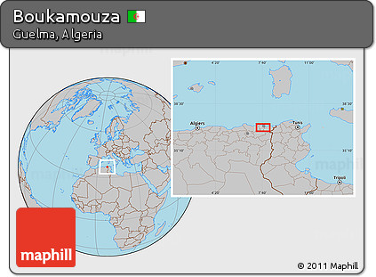 Gray Location Map of Boukamouza