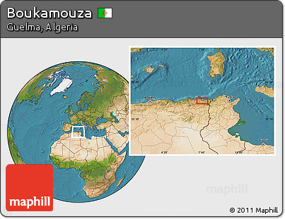 Satellite Location Map of Boukamouza