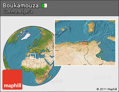 Satellite Location Map of Boukamouza