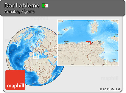 Shaded Relief Location Map of Dar Lahleme