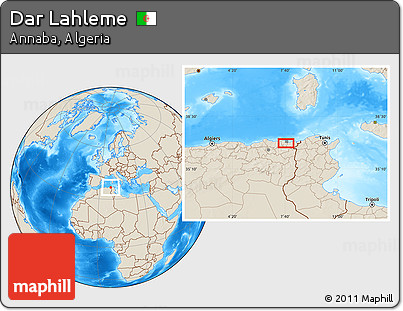 Shaded Relief Location Map of Dar Lahleme