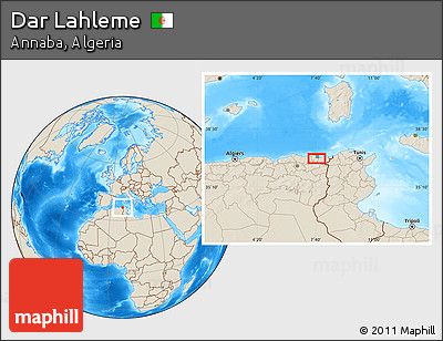 Shaded Relief Location Map of Dar Lahleme