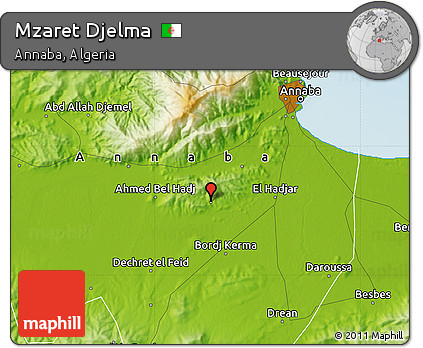 Physical Map of Mzaret Djelma