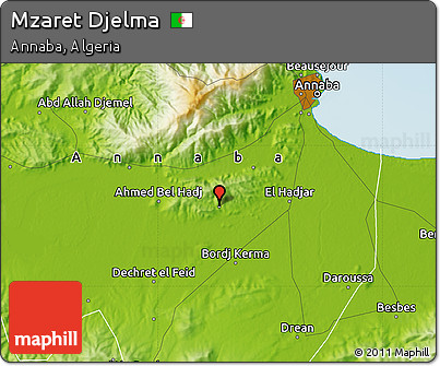 Physical Map of Mzaret Djelma