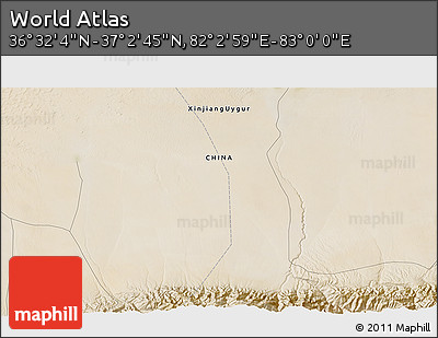 Satellite 3D Map of the Area around 36° 47' 25" N, 82° 31' 30" E