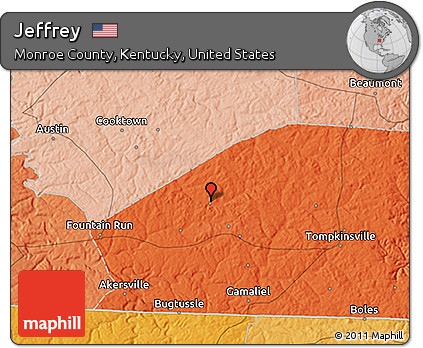 Political 3D Map of Jeffrey