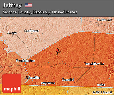 Political 3D Map of Jeffrey