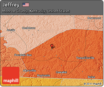 Political 3D Map of Jeffrey