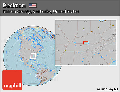 Gray Location Map of Beckton, hill shading