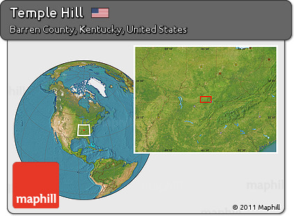 Satellite Location Map of Temple Hill