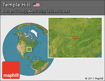 Satellite Location Map of Temple Hill