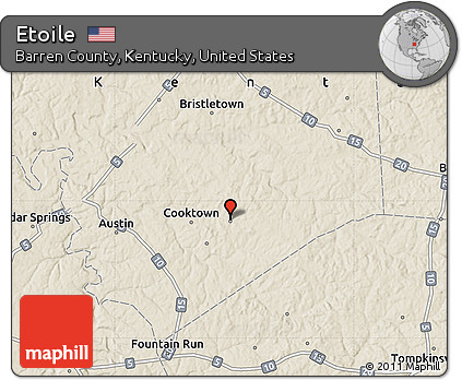 Shaded Relief Map of Etoile