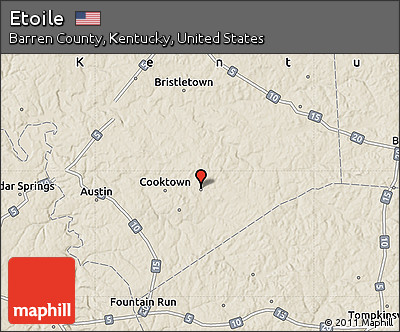 Shaded Relief Map of Etoile