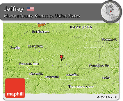 Physical Panoramic Map of Jeffrey
