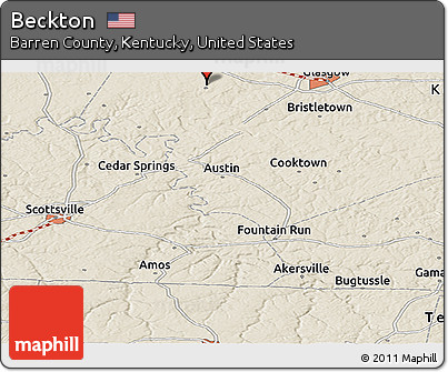 Shaded Relief Panoramic Map of Beckton