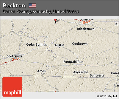 Shaded Relief Panoramic Map of Beckton