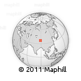 Outline Map of the Area around 36° 47' 25" N, 88° 28' 29" E, rectangular outline