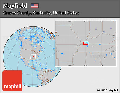 Gray Location Map of Mayfield