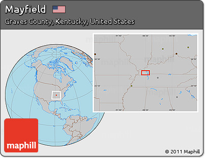 Gray Location Map of Mayfield