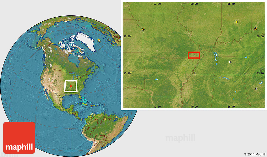 Satellite Location Map of Dexter