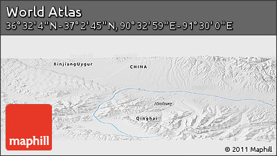 Physical Panoramic Map of the Area around 36° 47' 25" N, 91° 1' 30" E