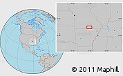 Gray Location Map of the area around 36° 47' 25" N, 91° 43' 29" W