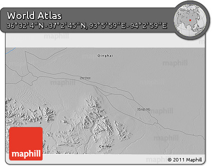Physical 3D Map of the Area around 36° 47' 25" N, 93° 34' 29" E