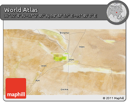Satellite 3D Map of the Area around 36° 47' 25" N, 95° 16' 30" E