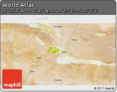 Satellite 3D Map of the Area around 36° 47' 25" N, 95° 16' 30" E