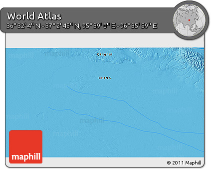 Political 3D Map of the Area around 36° 47' 25" N, 96° 7' 30" E