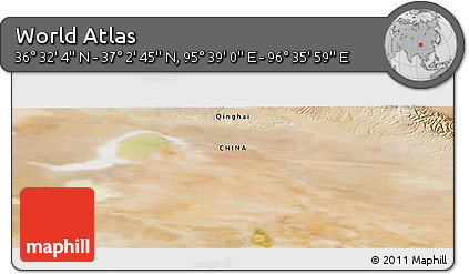 Satellite Panoramic Map of the Area around 36° 47' 25" N, 96° 7' 30" E