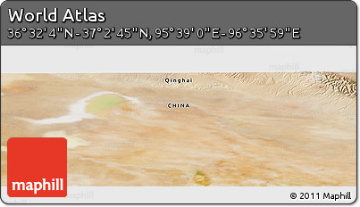 Satellite Panoramic Map of the Area around 36° 47' 25" N, 96° 7' 30" E