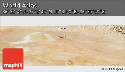 Satellite Panoramic Map of the Area around 36° 47' 25" N, 96° 7' 30" E