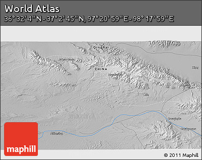 Physical 3D Map of the Area around 36° 47' 25" N, 97° 49' 29" E